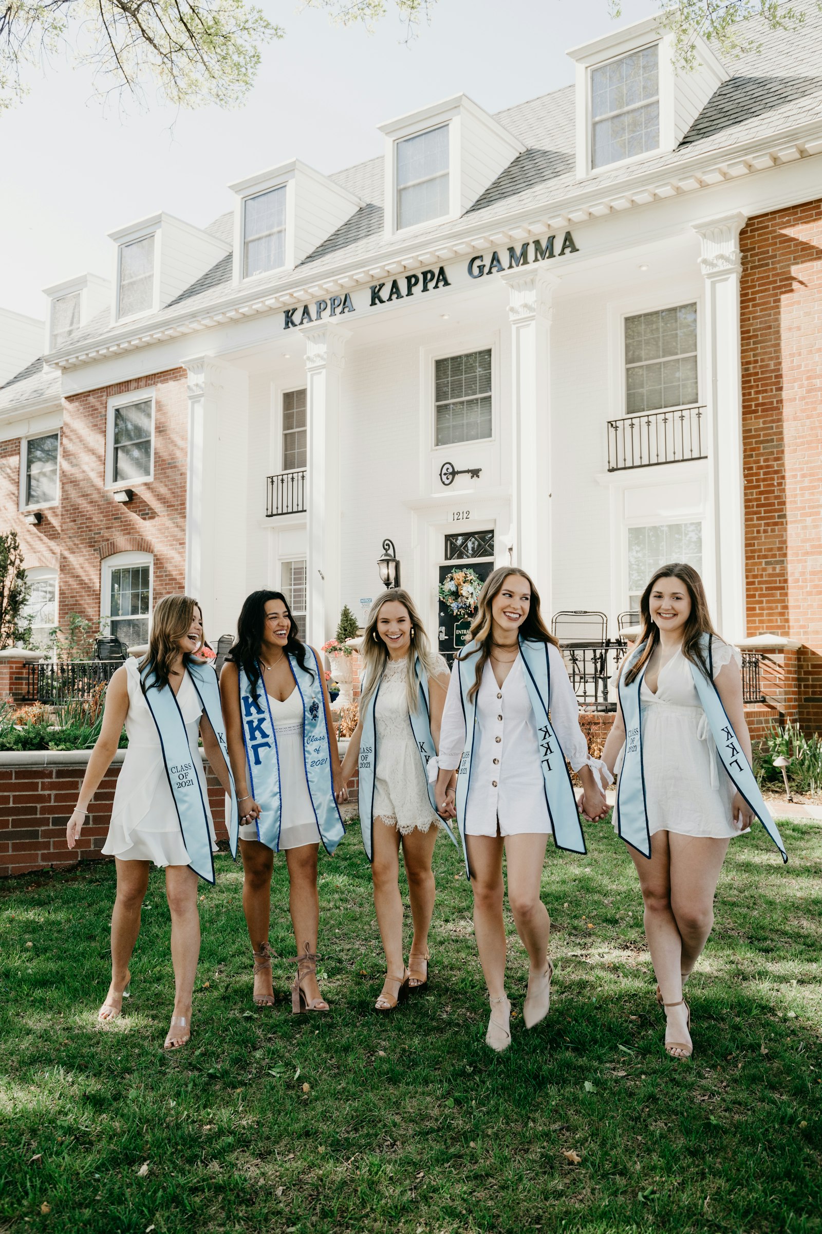 A group of young women standing together in front of a building, for a Pulse Report on RushTok 2026